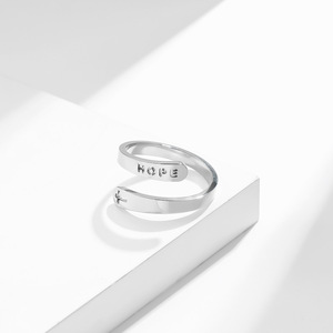 Faith Cross <b>Ring</b> Steel Color Adjustable Unisex Fashion Jewelry Gift - Product Image 4