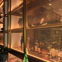 Maille de fil métallique soudée en acier inoxydable à tissage sergé - Panneaux décoratifs pour murs et plafonds, cloisons de restaurant, écrans de fond