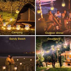 Parti aydınlatması güneş peri işık 30 Led cam turşu kavanozu küre bahçe lambası çatlak cam açık su geçirmez asılı sıcak beyaz 10 50 20 - Product Image 6