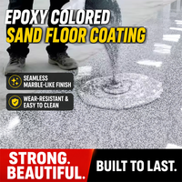 Système de revêtement de sol en résine époxy premium, finition marbre quartz coloré, antidérapant