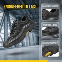 Sneakers décontractées pour hommes en cuir noir et mesh, antidérapantes, à lacets, confortables, avec logo personnalisé, vente en gros OEM