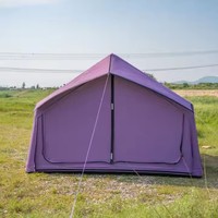 Tente de camping gonflable automatique 9m, imperméable, coupe-vent, structure à une chambre, poteaux en aluminium, tissu PVC, 2 personnes