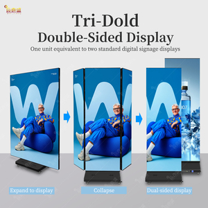 실내용 P2.5 방수 스마트 휴대용 접이식 안전 비디오 디지털 비디오 월 스탠드 삼중 접이식 LED 포스터 디스플레이 스크린 - Product Image 2