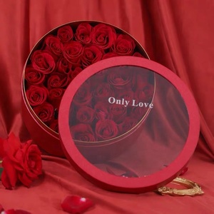 custom logo design wholesale luxury paper round packaging cardboard boxes for flowers