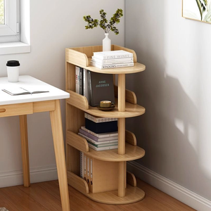 Étagère de rangement latérale étroite pour canapé, étagère à livres pour canapé moderne mince à 4 niveaux pour petits espaces et petits porte-revues - Product Image 6