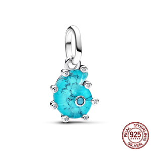 Bạc quyến rũ S925 Sterling Hướng Dương Mặt dây chuyền <span class=keywords><strong>bezel</strong></span> thiết lập với Zircon cho Diy Charm Bracelet Hot Bán đồ trang sức mỹ - Product Image 6