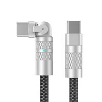 Kabel pengisian daya 60w 3A, kecepatan tinggi tahan lama untuk Transfer Data cepat kabel kepala rotasi 180 derajat untuk penggunaan perjalanan