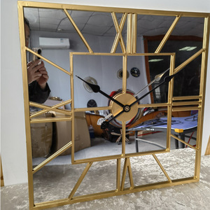 Reloj de Pared Metálico Grande de 50cm, Diseño de Lujo con Espejo, Decoración para el Hogar, Envío Directo de Fábrica, Personalizable - Product Image 2