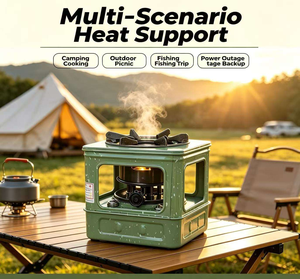 Réchaud à kérosène portable de haute qualité réglable pour le camping et la randonnée en plein air avec 10 mèches - Product Image 1