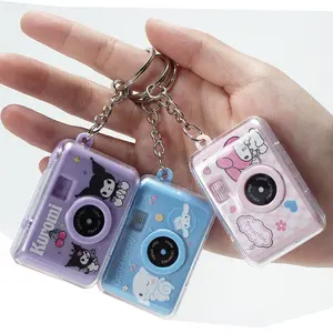 Jouet créatif Sanrio Bell Key Buckle avec caméra numérique LED Light and Sound Keytag Pendant