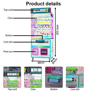 Machine de jeu commerciale d'arcade à monnayeur pour centres de jeux, type grue à pinces, pour la distribution de cadeaux et de <span class=keywords><strong>prix</strong></span> en forme de poupées - Product Image 6