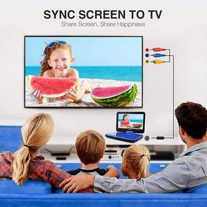 Lecteur DVD portable pour voiture Dbpower, écran pivotant de 12 pouces, batterie rechargeable, port SD USB, support universel pour tableau de bord, bleu - Product Image 3