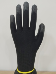 Guantes de trabajo con forro de poliéster de calibre 13, dedos de Palma recubiertos de <span class=keywords><strong>PU</strong></span>, agarre antideslizante para mecánicos de construcción, manejo de almacenes - Product Image 6