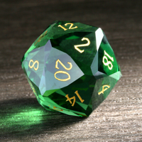 Lot de dés en verre taillés au diamant D20 de 21 mm pour jeux de rôle Dungeons & Dragons (20 faces)
