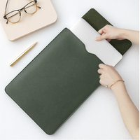 Sac d'ordinateur portable en cuir PU imperméable personnalisé 13 ''14'' Housse pour ordinateur portable tapis de souris multifonctionnel