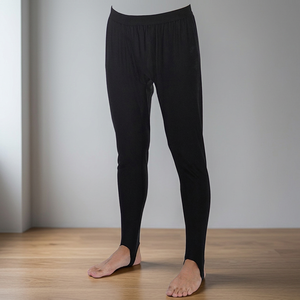 Men's Black Long Tights Loop Type Secure Fit Stretch Quick Dry Elastic Waist Fishing Wear Bulk Leggings - Product Image 3