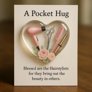 Hummingbird Pocket Hug <b>Gift</b> <b>Card</b> Handmade Customized Hair Stylist Appreciation <b>Card</b> - Product Image 2
