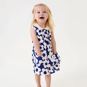 グリーンホライゾン2023夏の新しい子供服ノースリーブポロカラーガールズドレス子供用3-8歳の誕生日ドレス女の子用