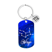 Porte-clés personnalisé Zodiaque en métal, pendentif astrologique constellation, cadeau souvenir, breloque de sac, fabricant OEM, vente en gros