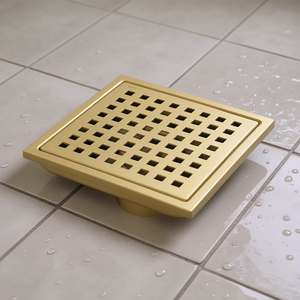 Desagüe de Ducha Cuadrado de 6 Pulgadas, Acabado Cepillado Anticorrosión, Diseño Moderno para Baño - Product Image 2