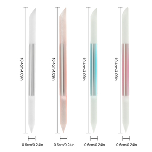 Spintore per cuticole in vetro <span class=keywords><strong>4</strong></span> colori di vetro strumento di spintore per cuticole in cristallo a doppia estremità con estremità appuntite e inclinate - Product Image 6