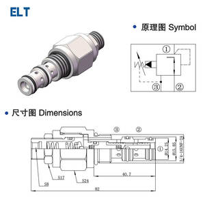 Válvulas Hidráulicas para Transpaletas Pilotadas PPR2-08, Regulador de Presión, Válvulas de Cartucho para Montacargas, Usadas en Diversos - Product Image 3