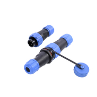 Connecteurs de câblage étanches IP68 SP13 SP17 SP21 SP29 Série 2-9 broches mâle/femelle à montage sur panneau, boîtier en nylon bleu/noir