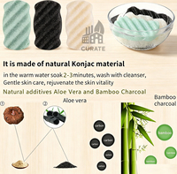 Éponge de bain en konjac avec logo personnalisé, 100% naturelle, éponge de douche pour le corps, grande taille, douce, nettoyante en douceur, pour tous types de peau