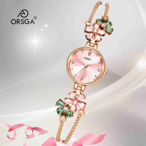 Women's <b>watch</b> with steel strap mother-of-pearl dial diamond-set fashionable quartz wristwatch. - Product Image 3