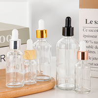 Flacon compte-gouttes en verre dépoli transparent personnalisé avec marquage à chaud pour huiles essentielles – 5ml, 10ml, 15ml, 20ml, 30ml, 50ml, 100ml