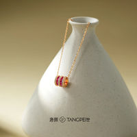 Collier pendentif baril en or rose pour femme TANGPEI, en alliage avec zircon cubique, bijoux de mode