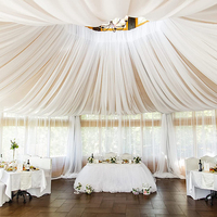 Cortinas de Techo Elegantes y Personalizadas para Decoración de Bodas, con Cortinas Opacas 100% Poliéster con Características Ignífugas