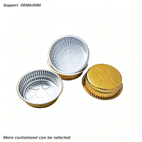 Conteneur jetable robuste en aluminium doré de 2400 ml avec couvercle en PP, écologique, pour buffets de fête et plateaux de fruits de mer
