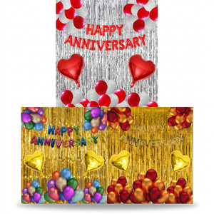 Decoración para Fiesta de Aniversario en Interiores, Cortina de Globos, Letras, Corazón, Pancarta de Papel de Aluminio para Fondo de Celebración de Bodas - Product Image 3