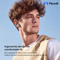Écouteurs sans fil TWS Miccell ANC Bluetooth avec réduction de bruit, Bluetooth 6.0, 6H d'autonomie, affichage LED, étui pour les voyages et le sport