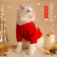Vêtements pour animaux de compagnie, pull de Noël pour chat, pull d'hiver chaud en fibre acrylique, anti-chute de poils, style Europe-Amérique