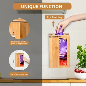 2-in-1 Grocery Bag Holder Trash Dispenser Plastic Organizer Hang Over The Door And Wall Mounted