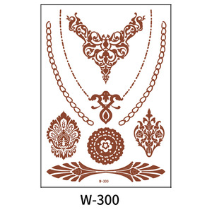 Reddish Brown Henna Temporary <b>Tattoo</b> Stickers Waterproof <b>Paper</b> Floral Geometric Indian Diwali Women Body Art - Product Image 4