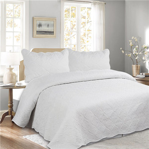 Khăn Trải Giường Chần Bông Trung Quốc Khăn Trải Giường Màu Trắng Thêu Mền Sợi Nhỏ Bộ Chăn Bông 3 Cái Chăn Colcha Khăn Trải Giường - Product Image 5