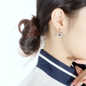 Hot Selling Women Stainless Steel Jewelry Zircon Eye Pendant <b>Stud</b> <b>Earrings</b> - Product Image 3
