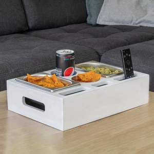 Переносная бамбуковая переноска для пива и закусок с телефоном и дистанционным управлением, органайзер для бамбуковых напитков, прямоугольный бамбуковый диван, коробка для закусок - Product Image 2