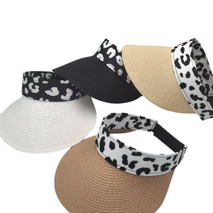 HKZB Custom <b>Women</b> European American Style Striped Wide Brim Open Top Straw Hat Sports Outdoor Beach Street <b>Sun</b> <b>Visor</b> Cap - Product Image 5