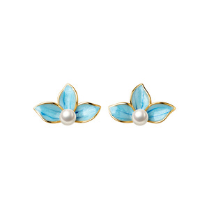 Nuovo Design <span class=keywords><strong>Orecchini</strong></span> a Perno Delicati in Argento Sterling 925 con <span class=keywords><strong>Perle</strong></span> Finte e Fiori Pendenti per Donne e Ragazze, Gioielli Carini M02375 - Product Image 6