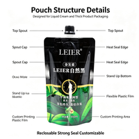 Pochette souple à bec verseur de qualité alimentaire avec logo personnalisé pour l'emballage de liquides colorants capillaires