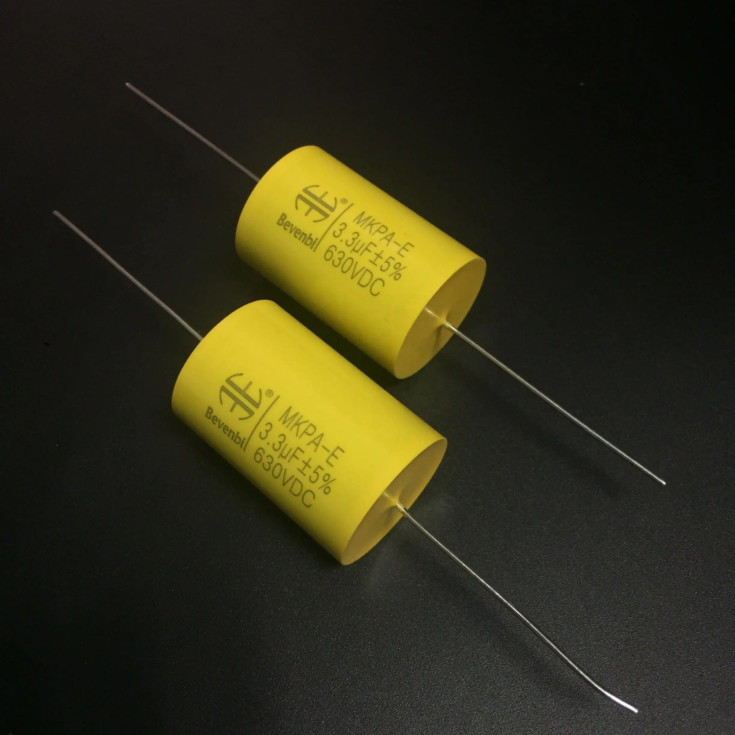 Bevenbi capacitor de filme metálico, capacitor de áudio 400v mkp cbb20 1uf 250v com furo cn; gua de papelão MKPA-E amarelo 1 ano 5%