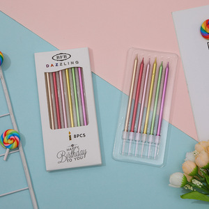 Vente directe d'usine bougies de gâteau d'<span class=keywords><strong>anniversaire</strong></span> de couleur d'étincelle plaquée or décoration de fête <span class=keywords><strong>bougie</strong></span> à Long poteau 6 pièces - Product Image 4