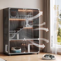 Villa pour chat 1 Cage pour chat en bois en forme de chat avec échelle d'escalade Respirante et imperméable Chaude Utilisation toute saison