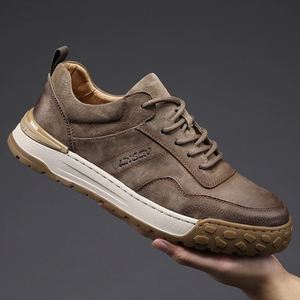 Chaussures en cuir décontractées pour hommes, style sport, plateforme confortable, à lacets, pour la marche, été, hiver, printemps, tendance, semelle en caoutchouc - Product Image 3