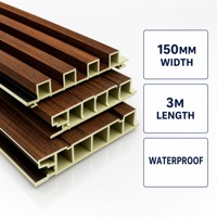 Panneau mural en bois composite WPC à grain de bois, rainuré, pour revêtement extérieur, imperméable, pour façade de villa, clôture
