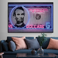 Peinture sur toile Dollar Money, impression HD, affiche décorative murale pour la maison